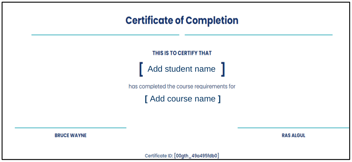 Teacher - Assign a Certificate